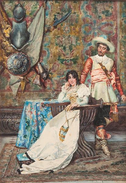 Cavalier and lady, 1884 - Enrico Nardi