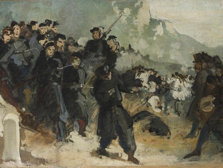 Sketch for the battle of Varese, 1861 - 1862 - Федерико Фаруффини