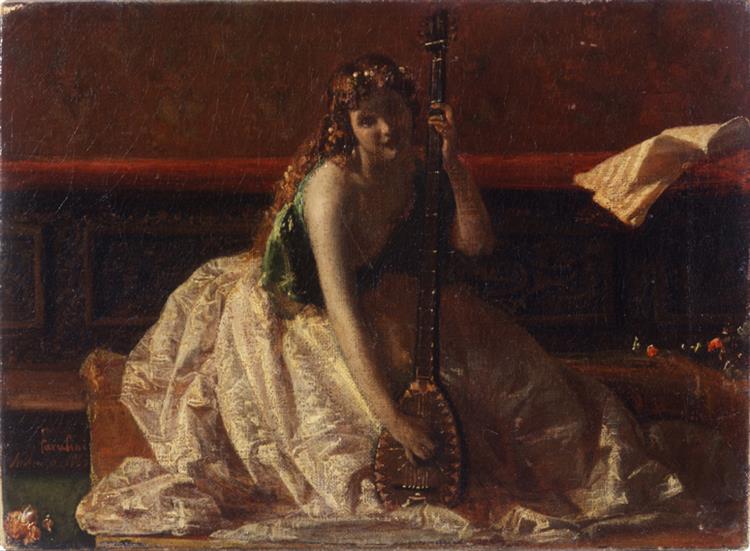 Lute player, 1865 - Федерико Фаруффини