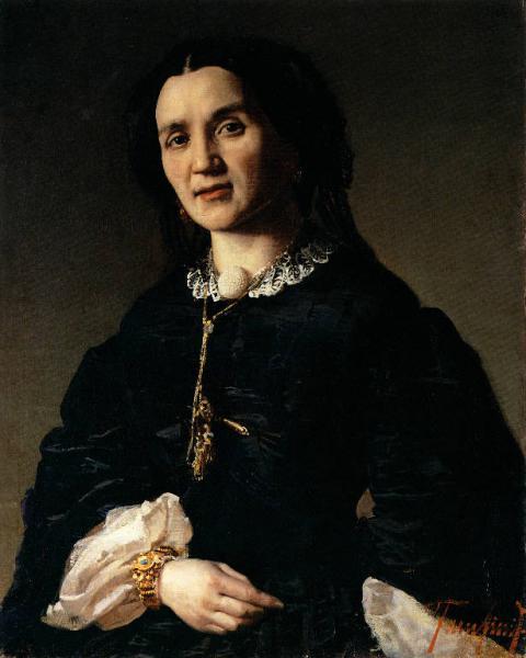 Portrait of a lady in black, c.1859 - c.1863 - Федерико Фаруффини
