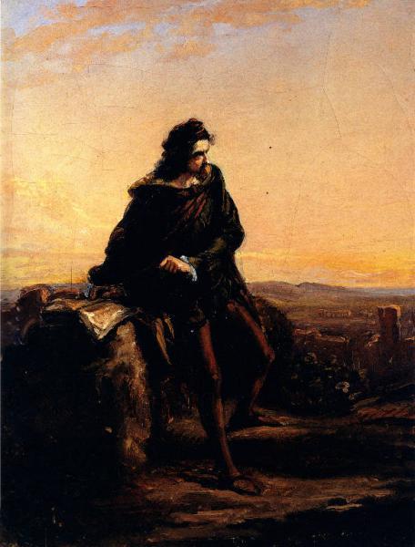 Cola di Rienzi who contemplates the ruins from the heights of Rome, c.1865 - Федерико Фаруффини