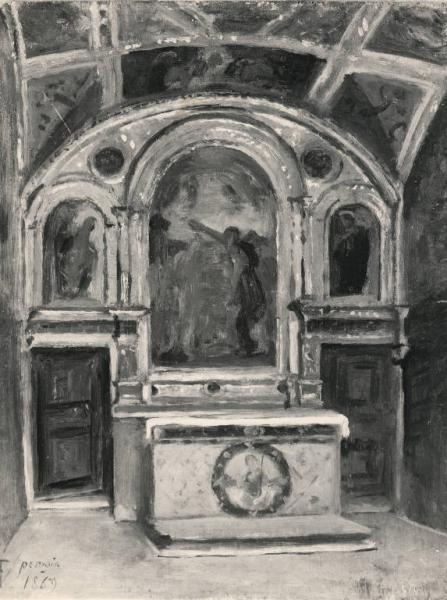 Interior of the chapel of the Cambio in Perugia, 1869 - Federico Faruffini