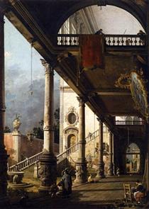 Perspective with a Portico - Canaletto