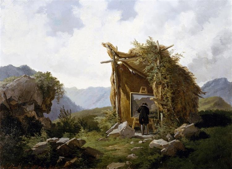 Artist in the countryside, 1857 - 1858 - Карло Адемолло