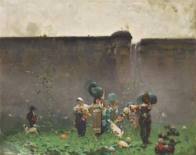 The harvest of pumpkins, 1873 - Francesco Paolo Michetti
