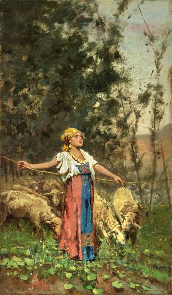 Shepherdess - Francesco Paolo Michetti