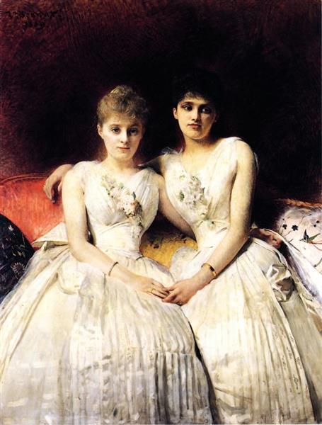Portrait of Marthe and Therese Galoppe, 1889 - Léon Bonnat