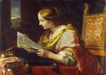 Saint Catherine of Alexandria reading - Onorio Marinari