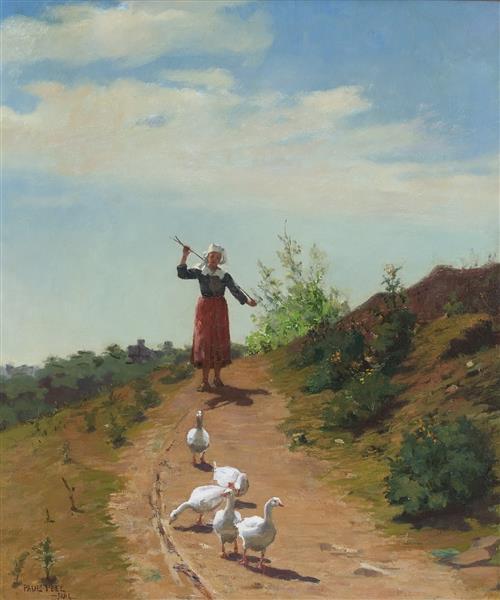 Bringing home the flock, 1881 - Paul Peel