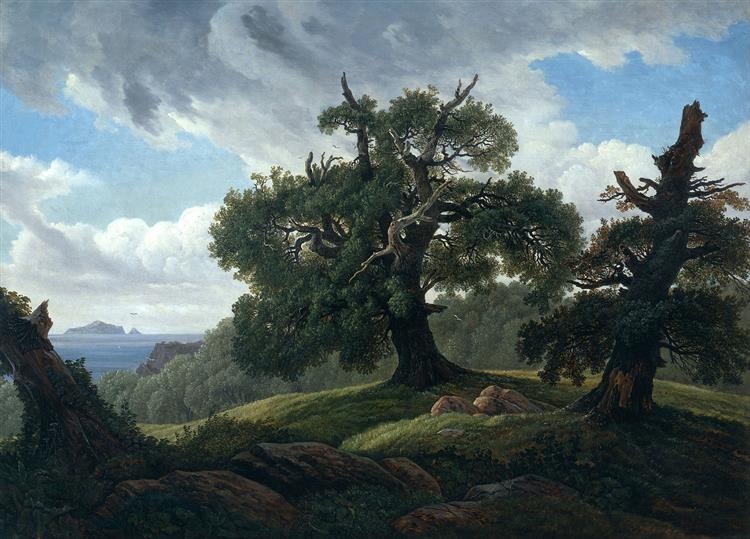 Oak Trees by the Sea, 1834 - 1835 - Carl Gustav Carus