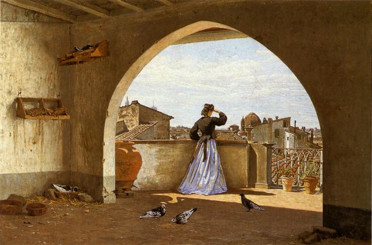 My terrace, Florence, 1865 - Odoardo Borrani