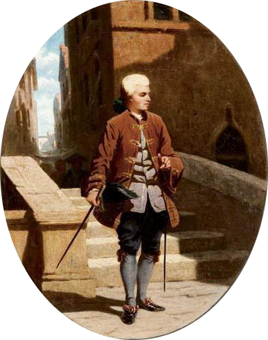 A courtier in Venice, 1860 - 1865 - Odoardo Borrani