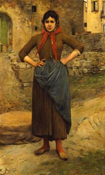 Woman from Gabbro standing - Silvestro Lega