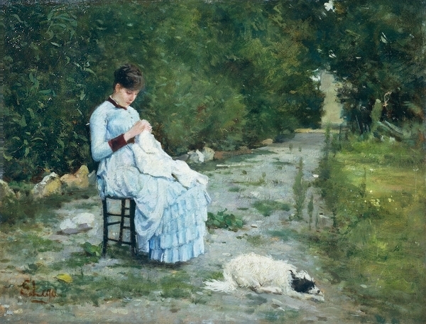 In the garden, 1883 - Сильвестро Лега