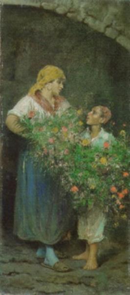 The flower seller, 1899 - Винченцо Каприле