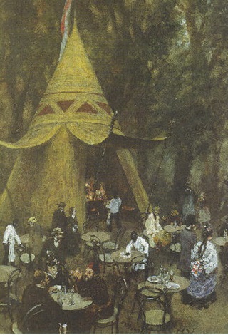 Indian Cafe at the Vienna World Exhibition, 1873 - Adolph von Menzel