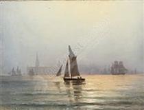 Ships in the Sound off Kronborg 1870 - Carl Frederik Sorensen