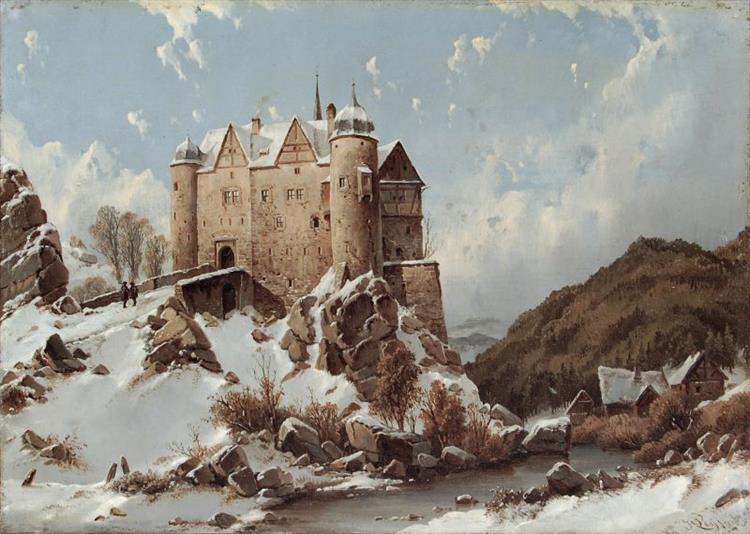Castle Hill in Snow, 1860 - Carl Julius von Leypold