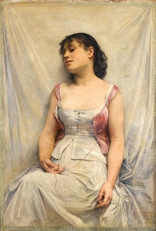 A portrait of Mademoselle Jeanne Maillart - Diogène Maillart