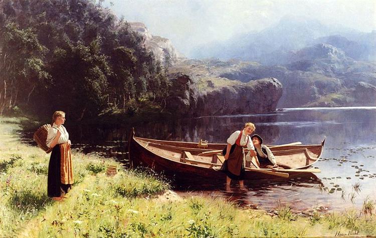 By the Water's Edge, 1880 - Hans Dahl