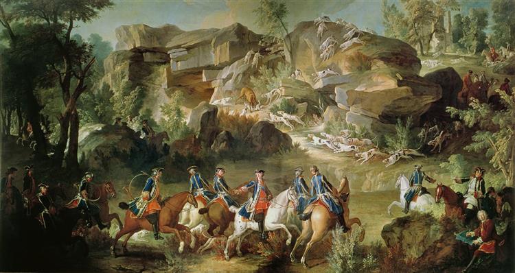 Hunting in the forest of Fontainebleau near Franc - Jean-Baptiste Oudry