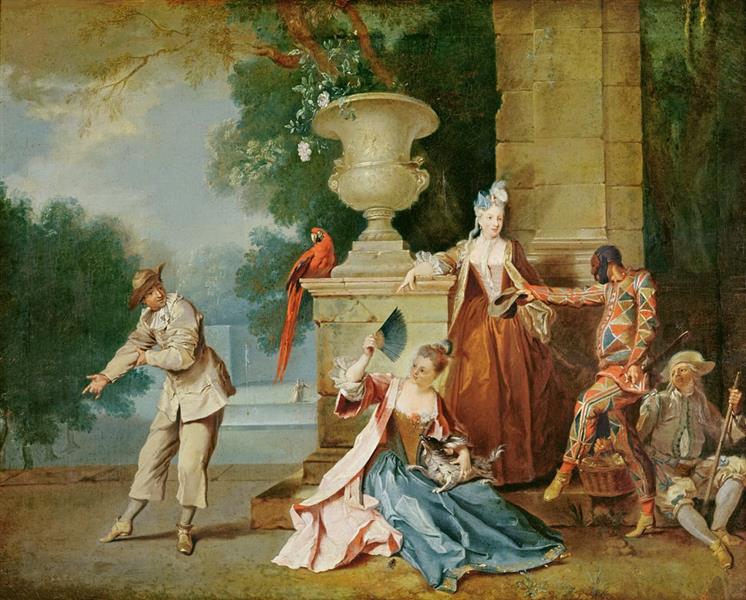 Italian comedians in a park, c.1725 - Jean-Baptiste Oudry
