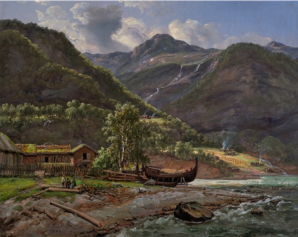 View of Skjolden in Lyster, Norway, 1843 - Юхан Крістіан Даль