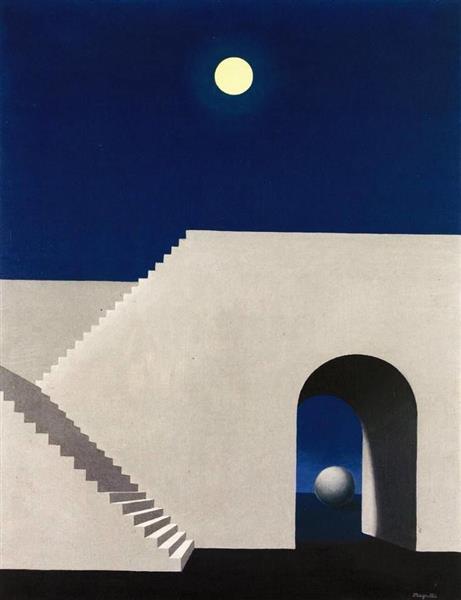 Архітектура в місячному світлі, 1956 - Рене Магрітт