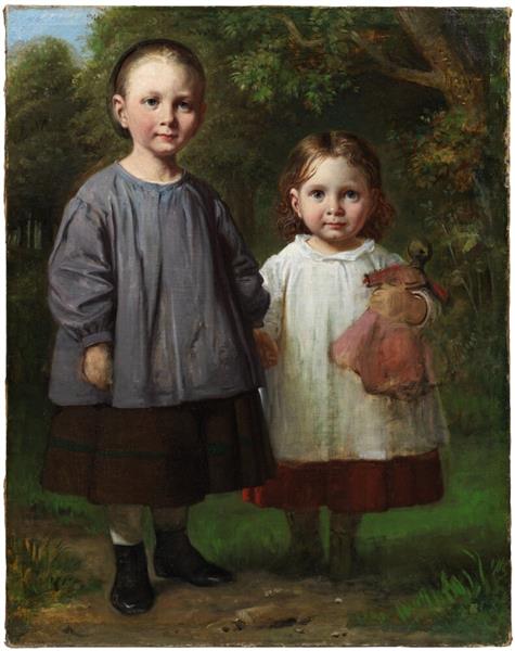 Ottilia and Christy Marstrand, the Artist’s daughters, 1865 - Wilhelm Marstrand