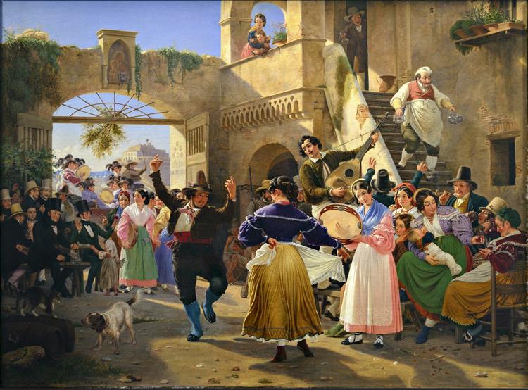 Romans Gathered for Merriment at an Osteria, 1839 - Вильгельм Марстранд