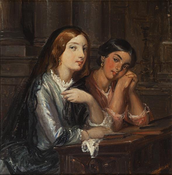 Venetian Women in a Church, c.1853 - Wilhelm Marstrand