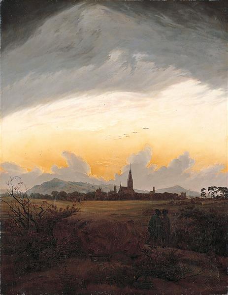 Neubrandenburg in the Morning Mist, c.1816 - 弗里德里希