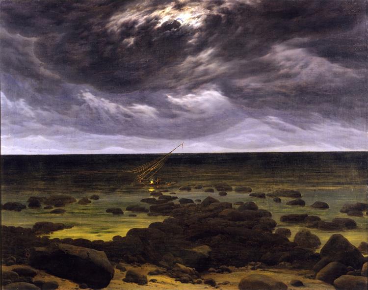 Seashore with Shipwreck by Moonlight, c.1825 - c.1830 - Каспар Давид Фрідріх