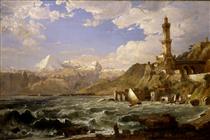The Coast of Genoa - Jasper Francis Cropsey