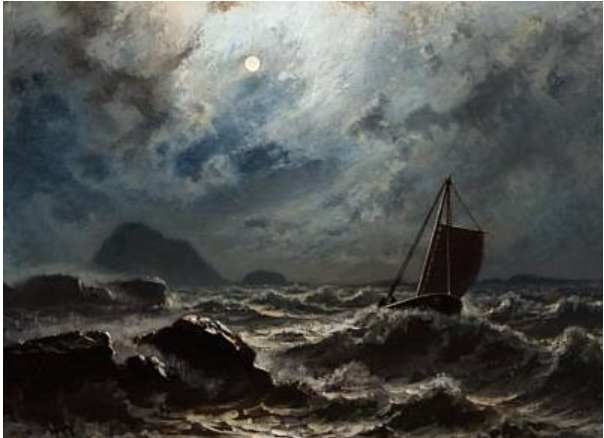 Stormy night ... Norwegian coast - Knud Baade