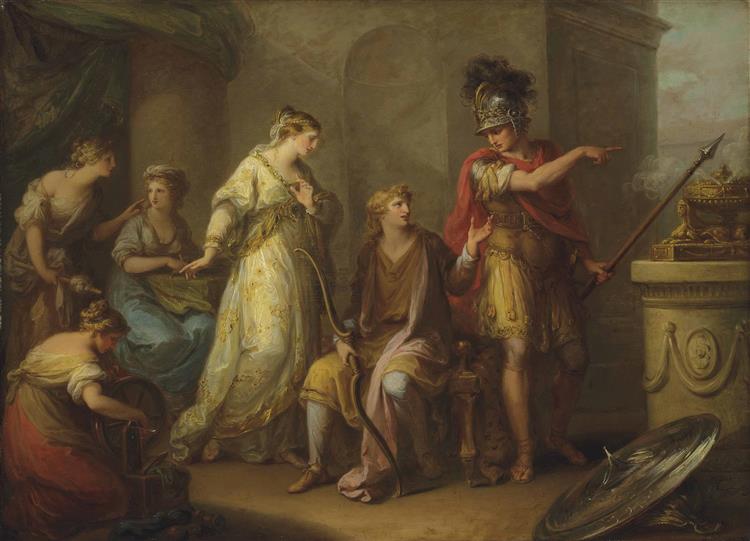 Hector Upbraiding Paris for His Retreat from Battle - Angelica Kauffman