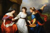 Self Portrait, the Artist Hesitating Between the Arts of Music and Painting - Angelica Kauffman
