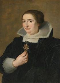 Portrait of a lady, half-length, dressed in black - Cornelis de Vos