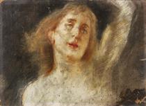 Face of a young woman - Mosè Bianchi