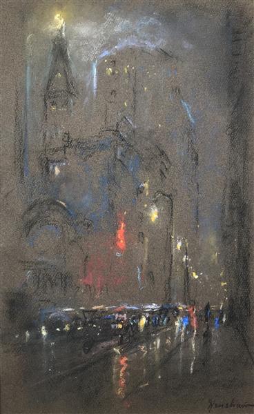 23rd Street At Night, New York City - Glenn Cooper Henshaw - WikiArt.org