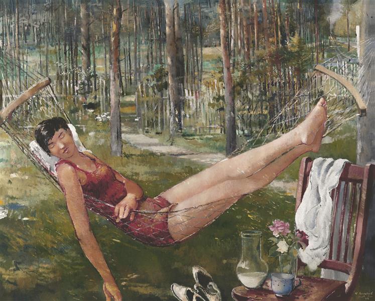 Женщина в гамаке, 1934 - Youri Pimenov