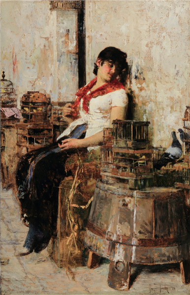Bird seller, c.1881 - Джакомо Фавретто