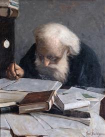 Spiritual father Ghevont Alishan in his study - Noè Bordignon