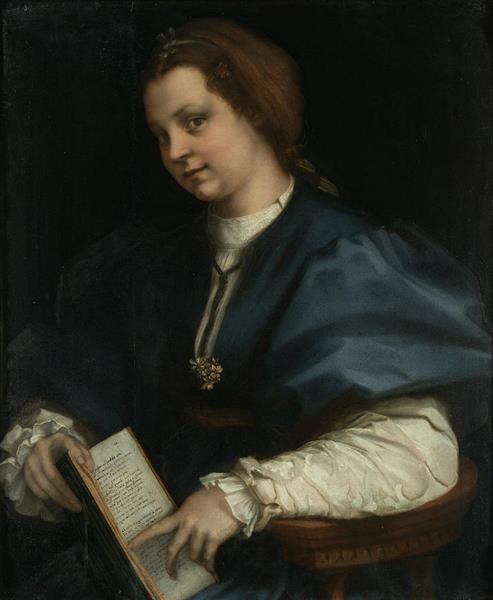Lady with a Book of Petrarchs Rhyme - Andrea del Sarto