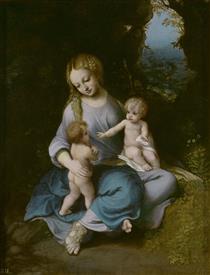 Madonna and Child with the Young Saint John - Antonio da Correggio