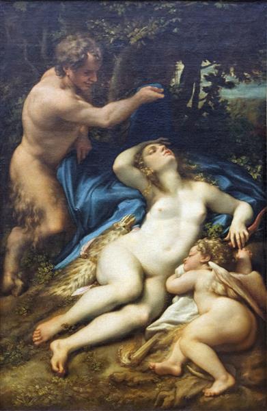 Venus and Love discovered by a satyr - Correggio