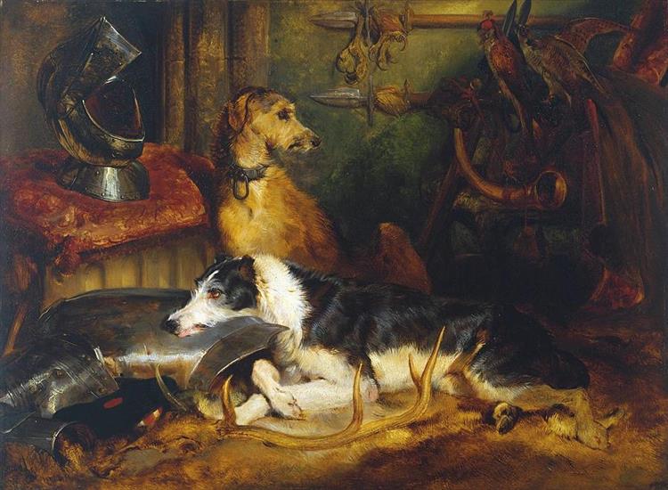 A Scene at Abbotsford Exhibited - Edwin Landseer