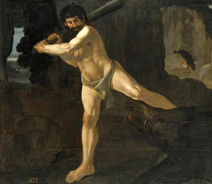 Hercules Fighting the Erymanthian Boar - Франсиско де Сурбаран