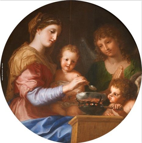 The Virgin preparing the baby Jesus' porridge - Жак Стелла