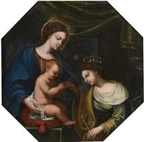The mystical marriage of Saint Catherine - Jacques Stella